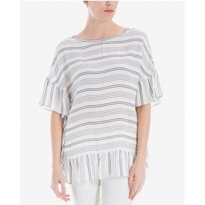 NWT Max Studio White Ruffle Blouse size Medium